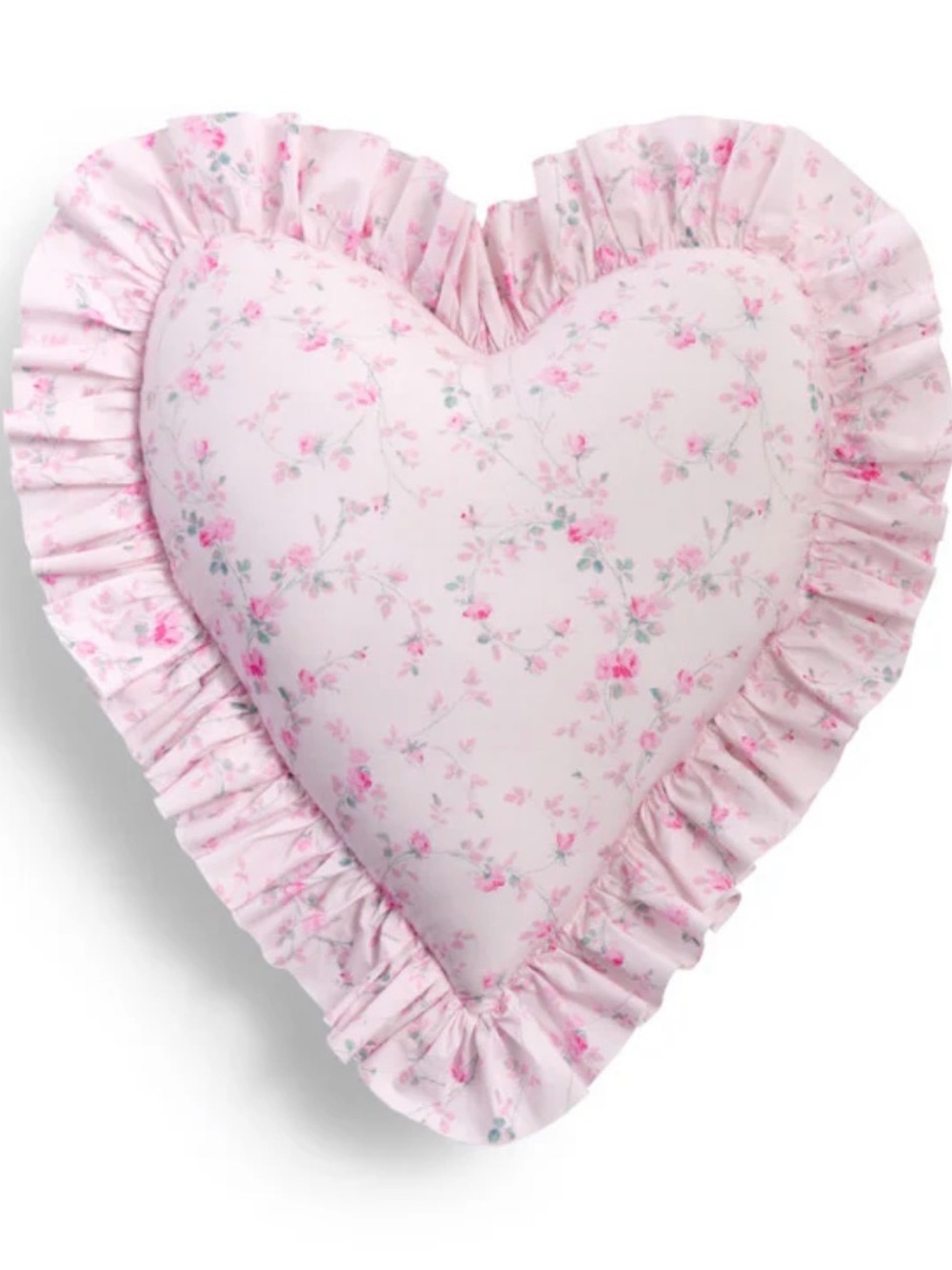 LoveShackFancy Heart Shaped Ruffle Pillow in Parisian Pink